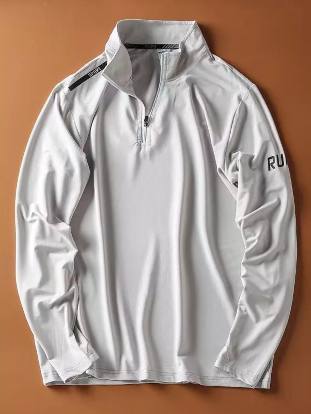 Men's Plus Size Quarter-Zip Long Sleeve Sweatshirt, image 4