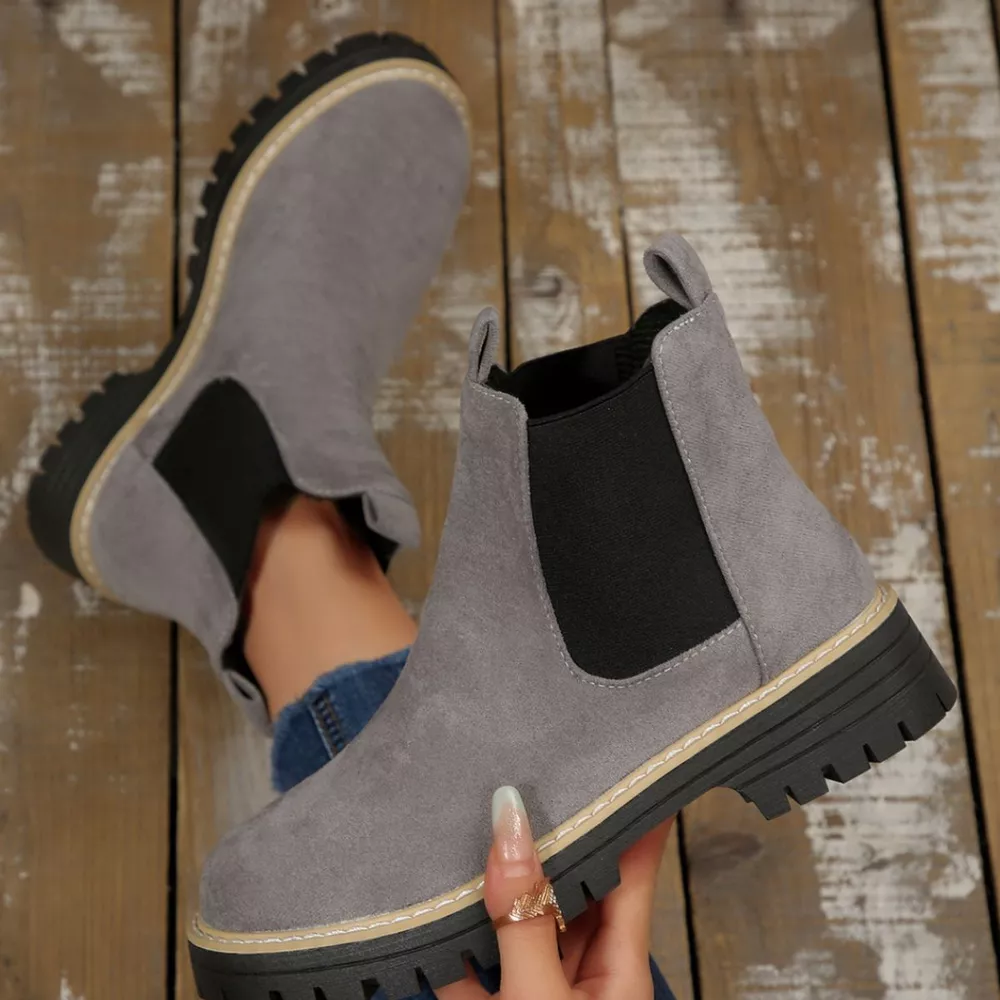 Round Toe Block Heels Boots, image 28
