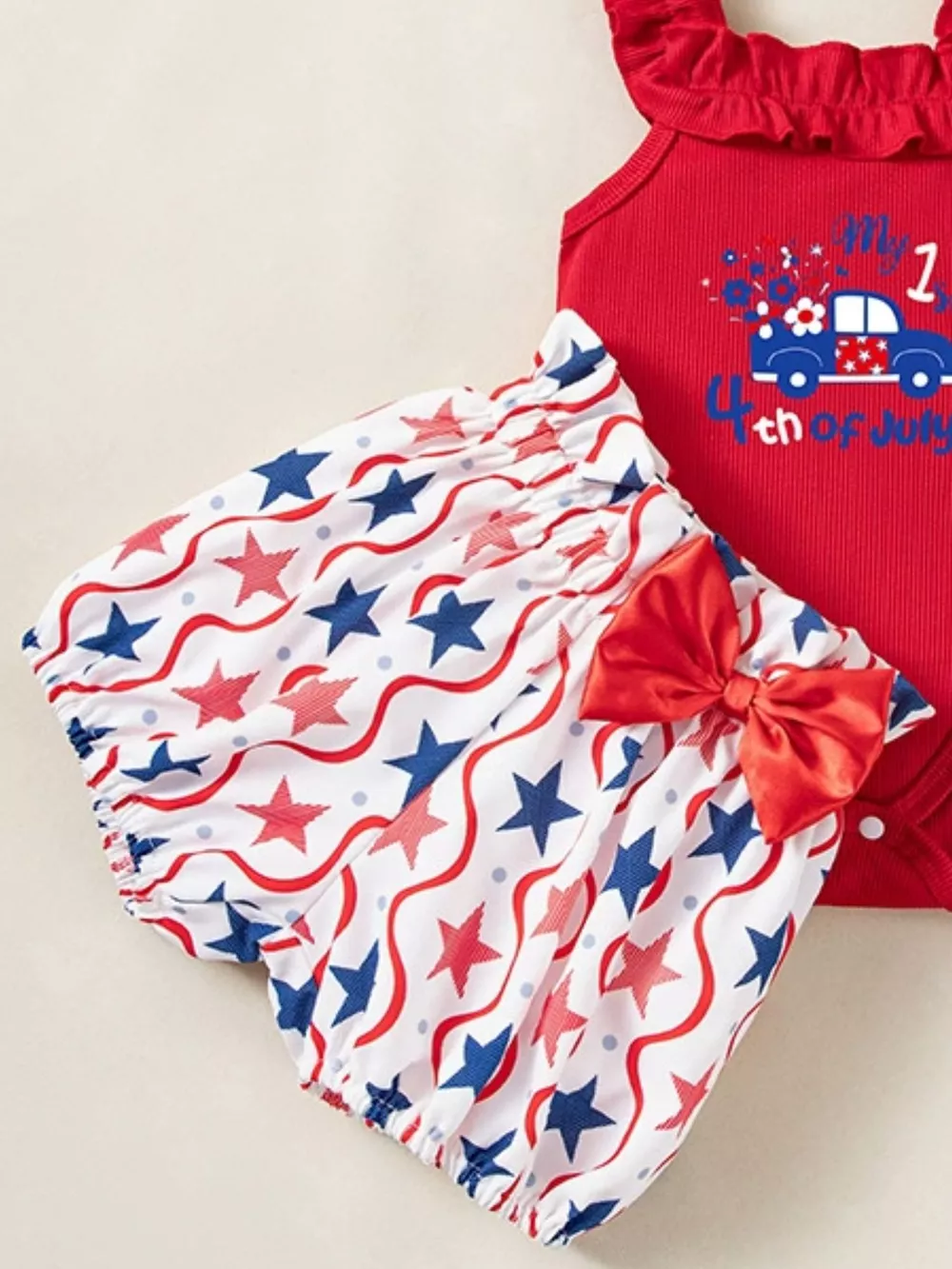 Children's Patriotic Star Print Outfit Set, image 18