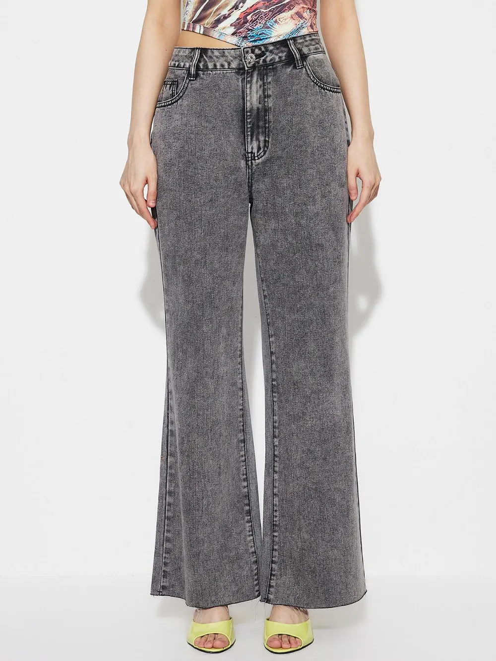 High Waist Bootcut Jeans with Pockets, image 5