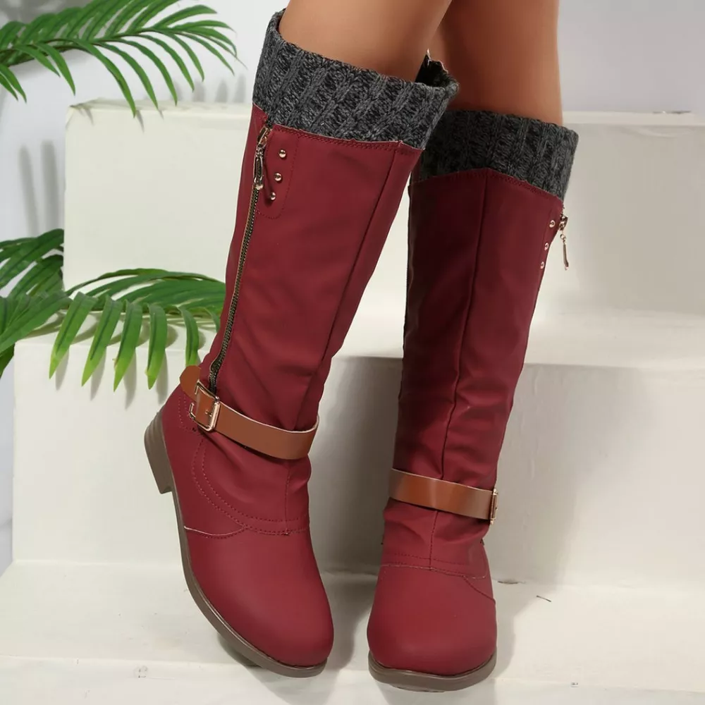 Round Toe Block Heels Boots, image 26