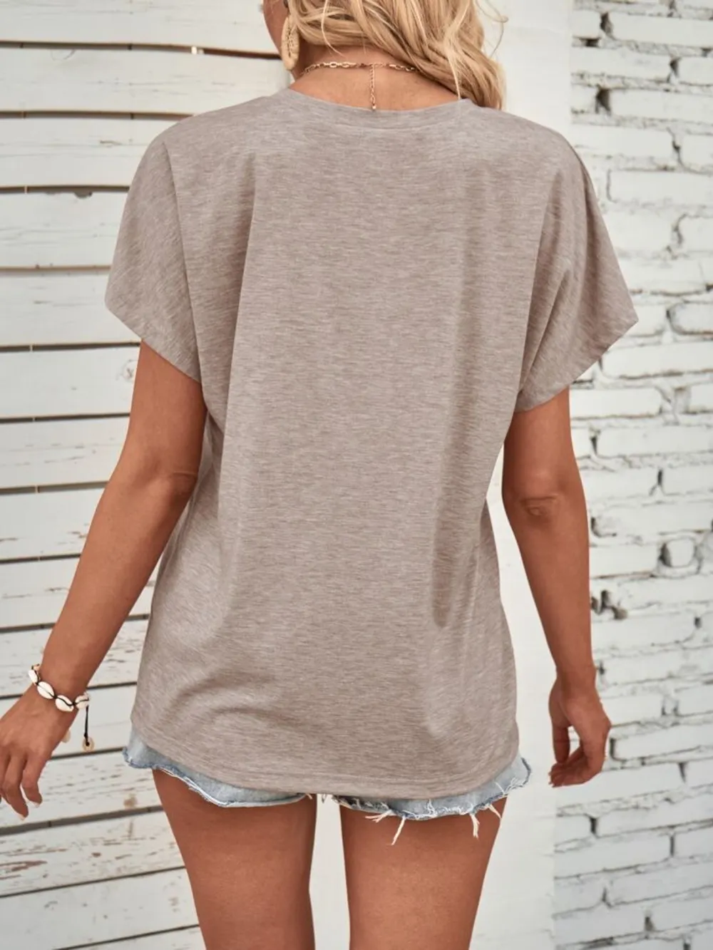 Half Button Short Sleeve Top, image 17