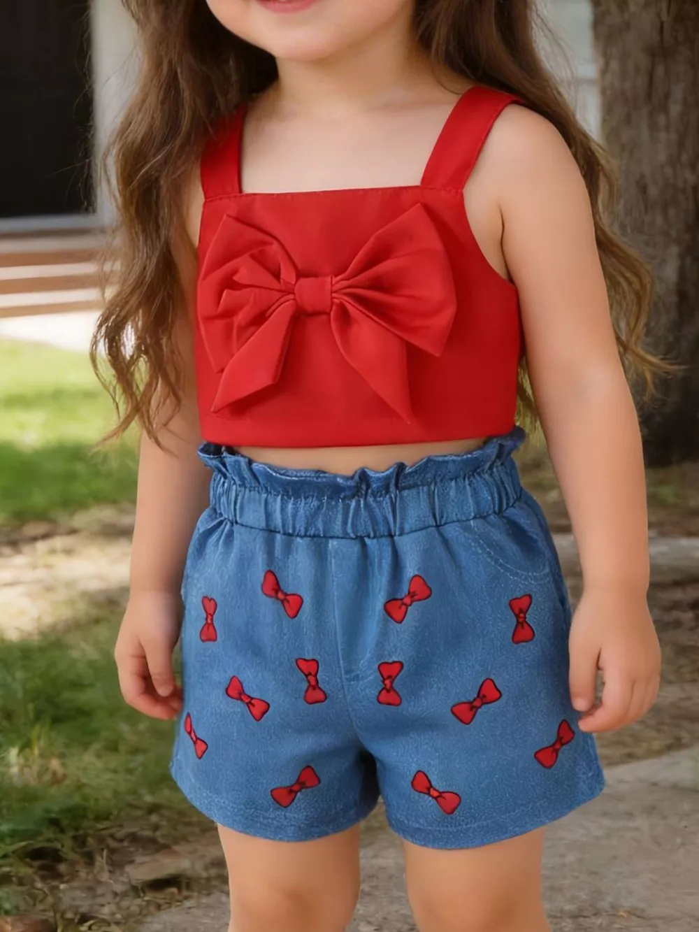 Children's Bow Tank and Shorts Set