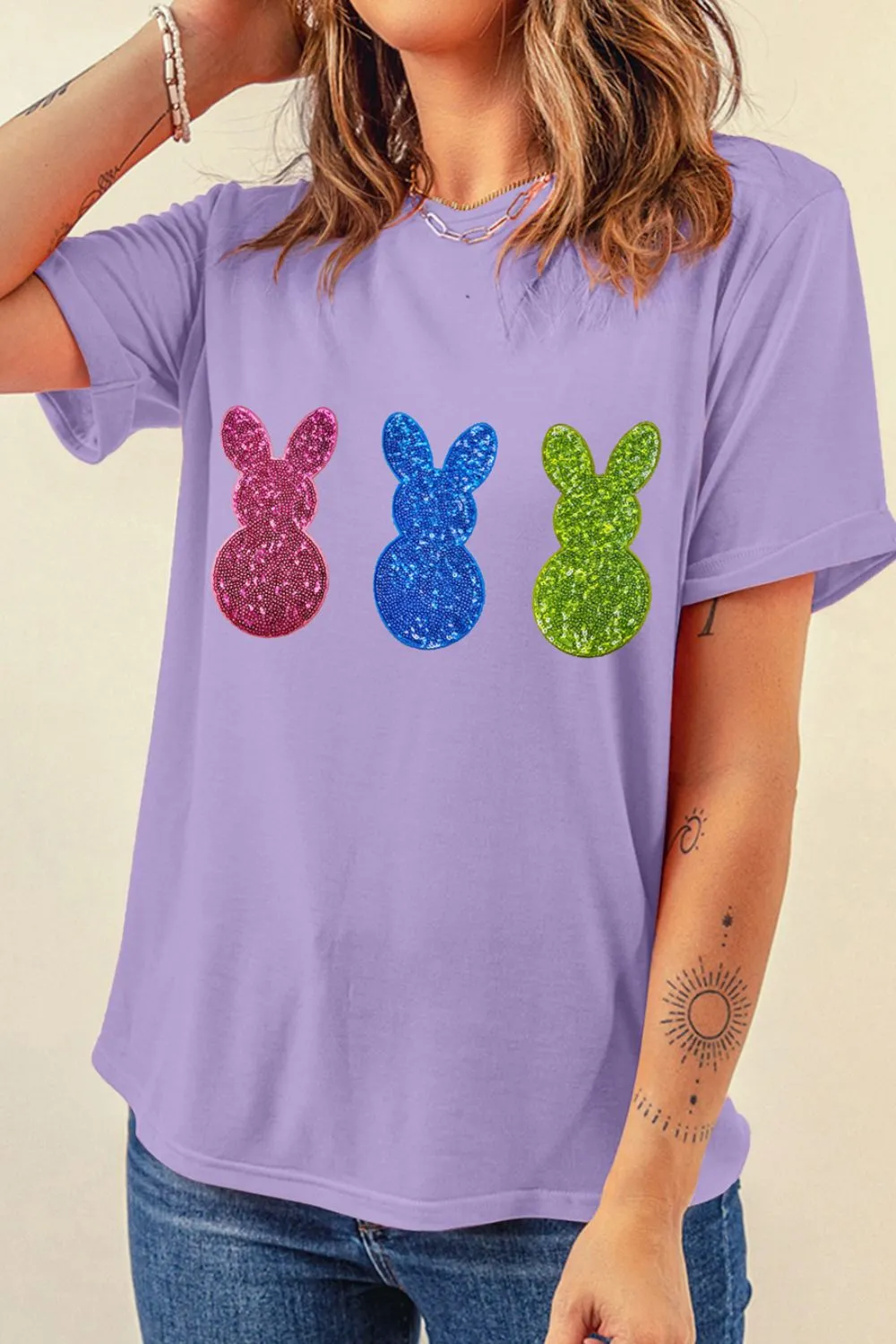 Shiny Bunny Short Sleeve T-Shirt, image 3
