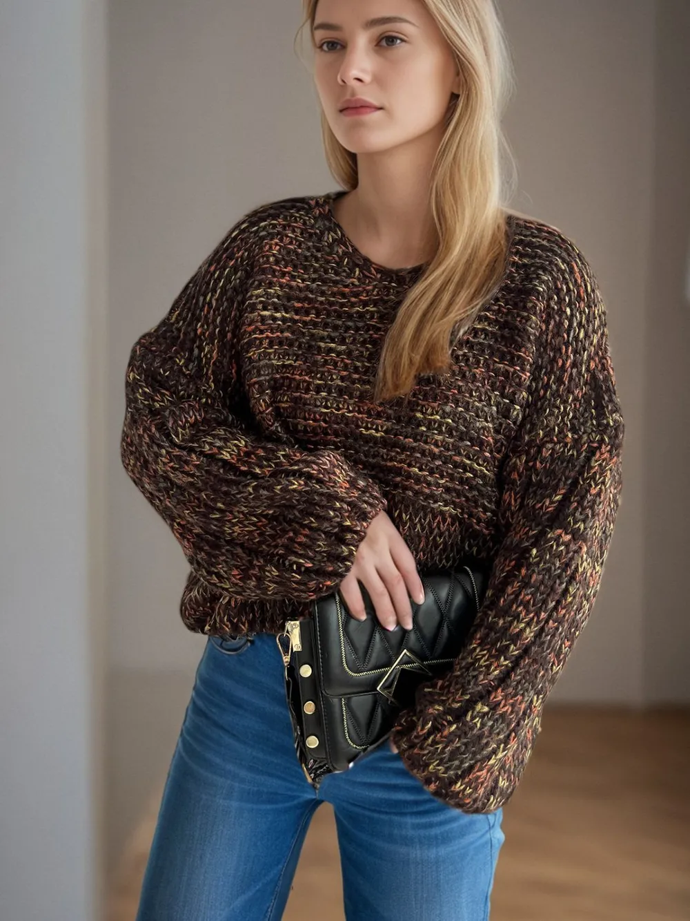 Dropped Shoulder Long Sleeve Sweater, image 17