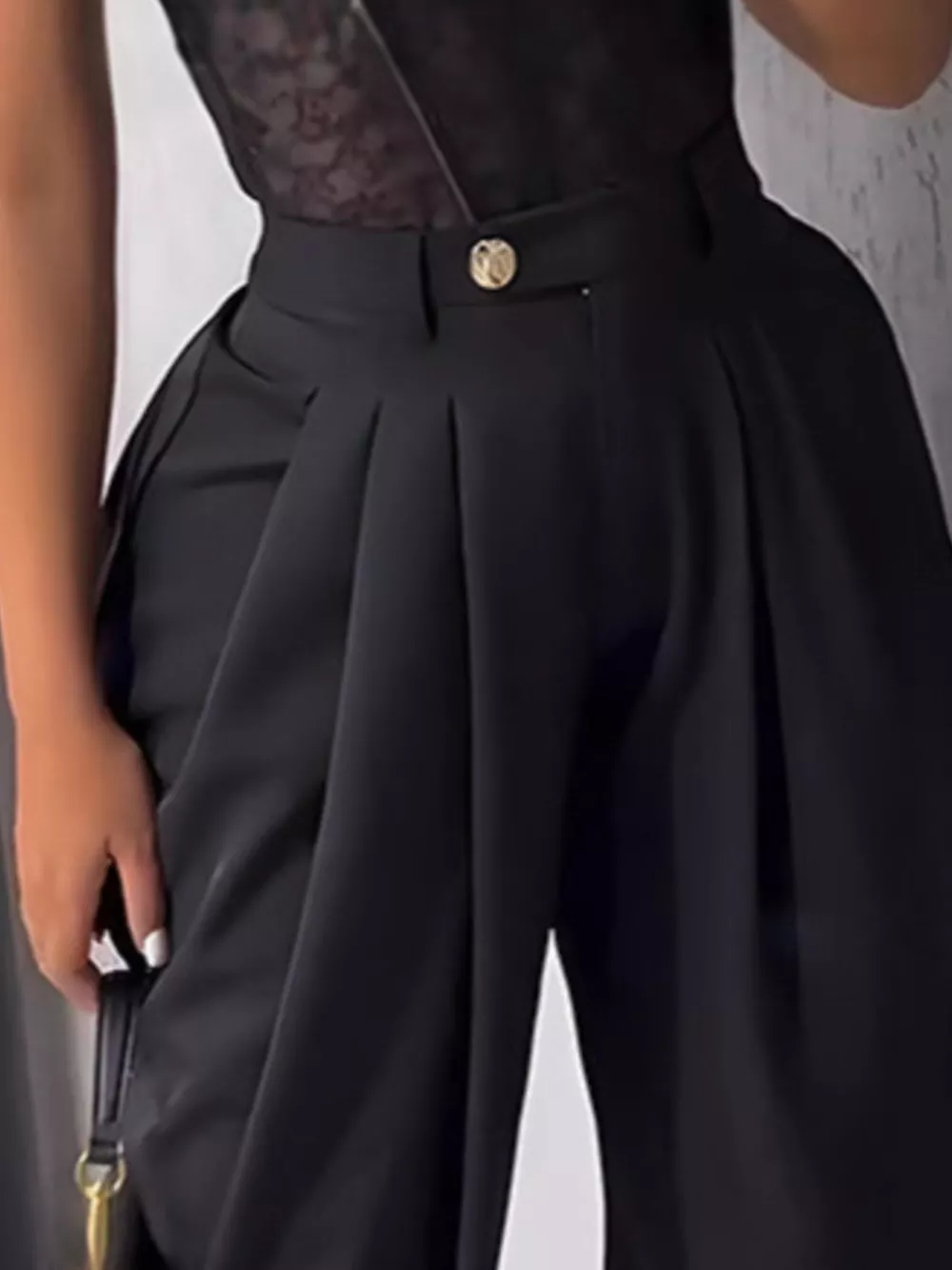 High-Waisted Wide Leg Pleated Pants, image 8