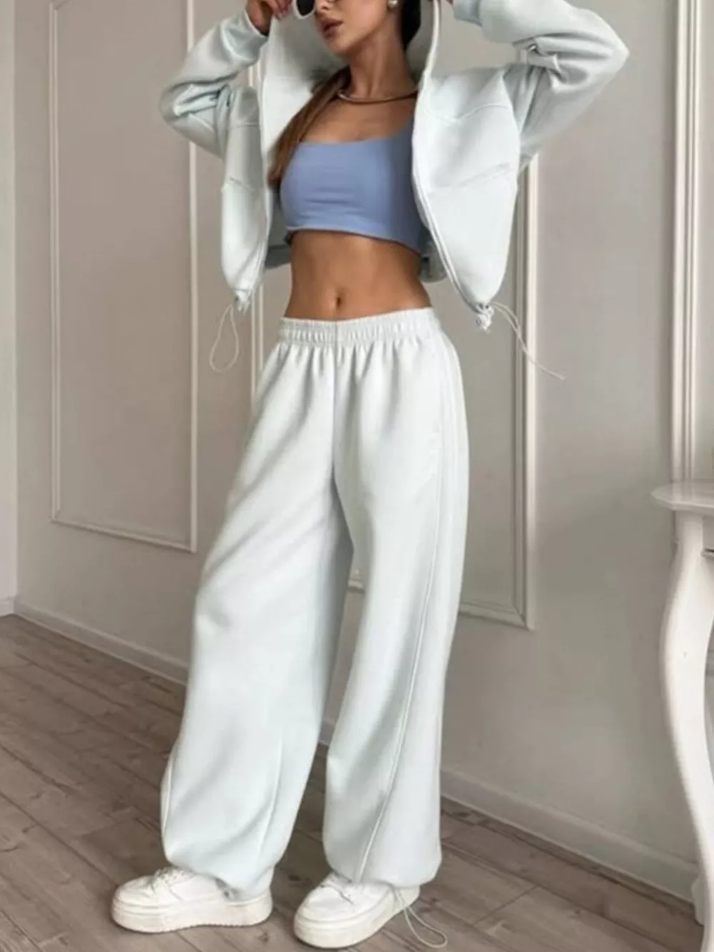 Fleece Zip-Up Hoodie and Joggers Set, image 18