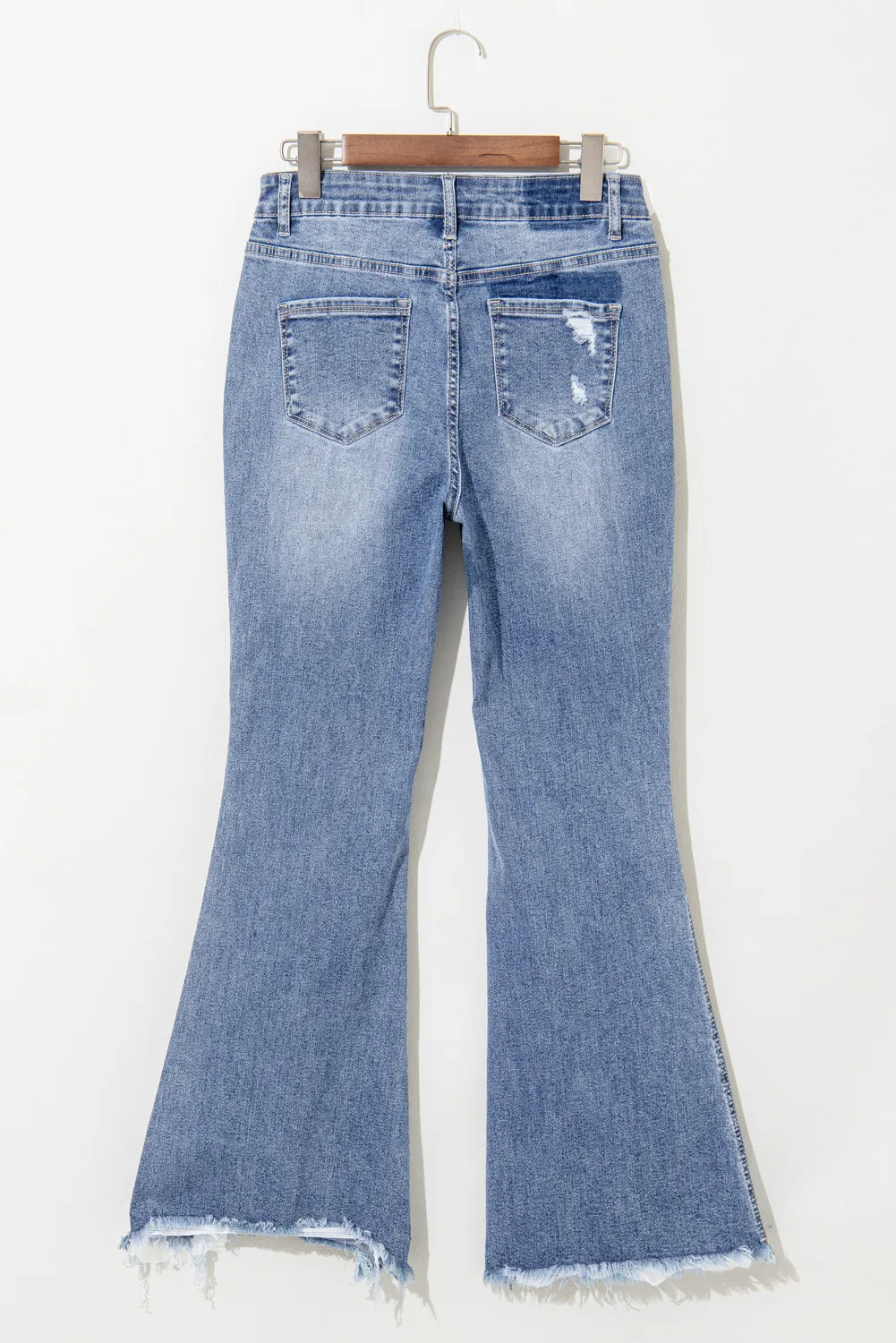 Distressed Raw Hem Bootcut Jeans, image 4