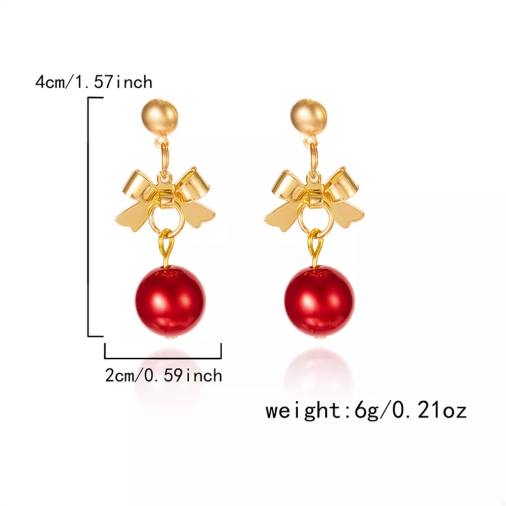 Christmas 18K Gold-Plated Ball Drop Earrings, image 8