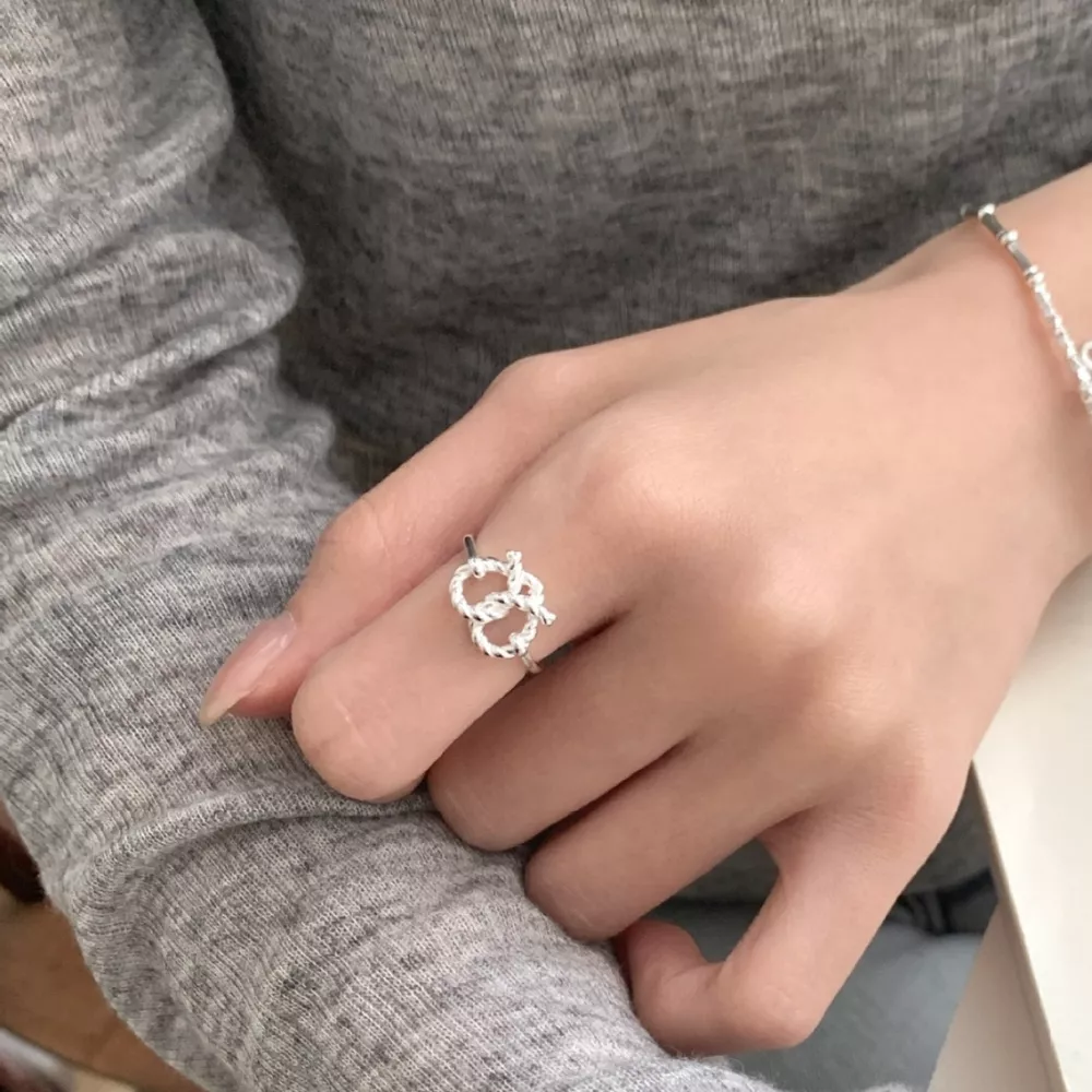 925 Sterling Silver Heart Knot Ring, image 3