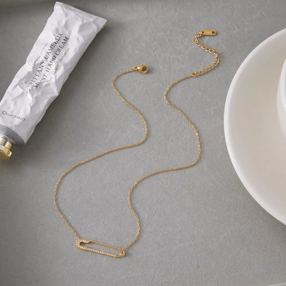 18K Gold-Plated Paperclip Necklace, image 2