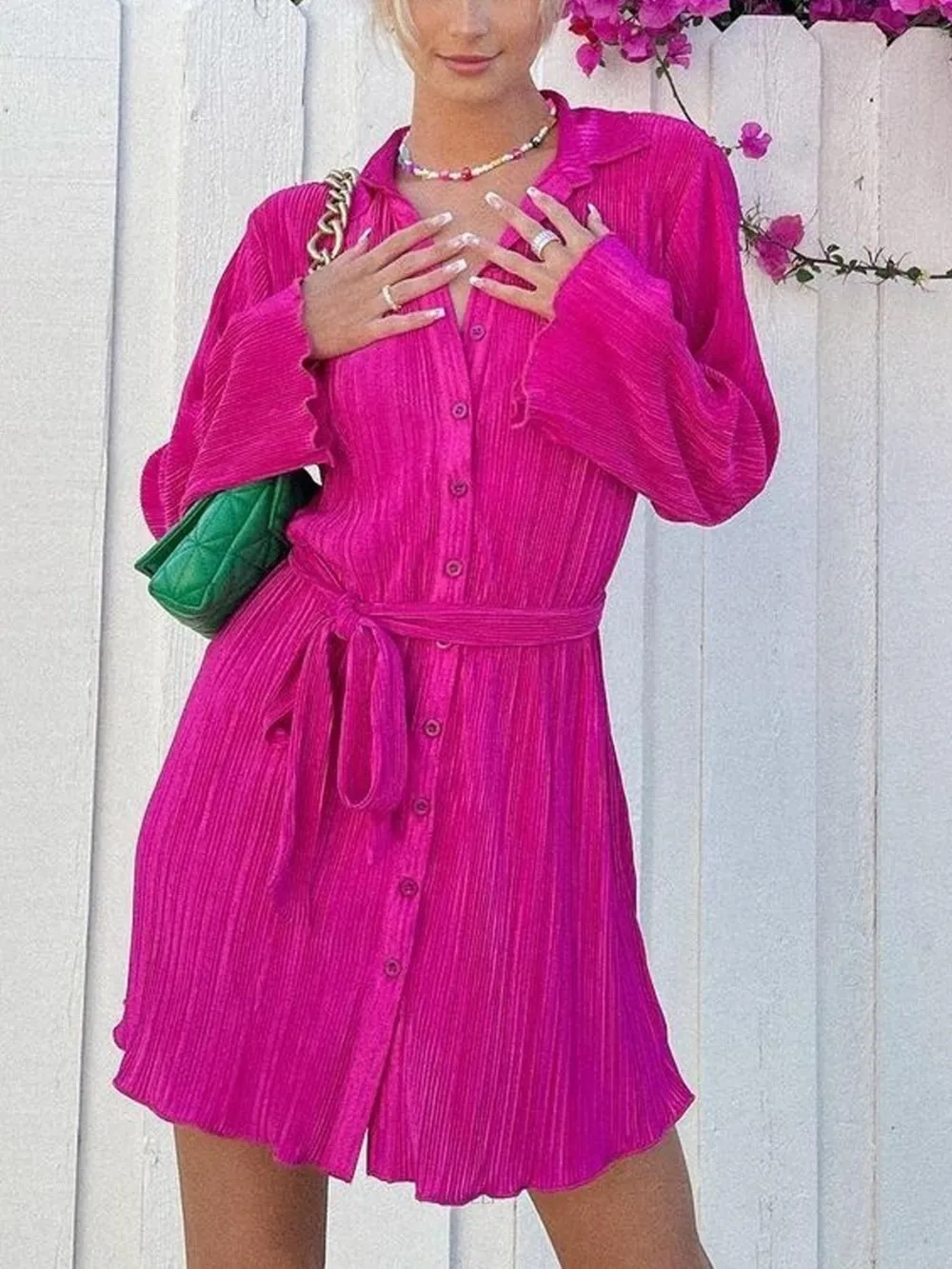 Printed Long Sleeve Mini Dress, image 22