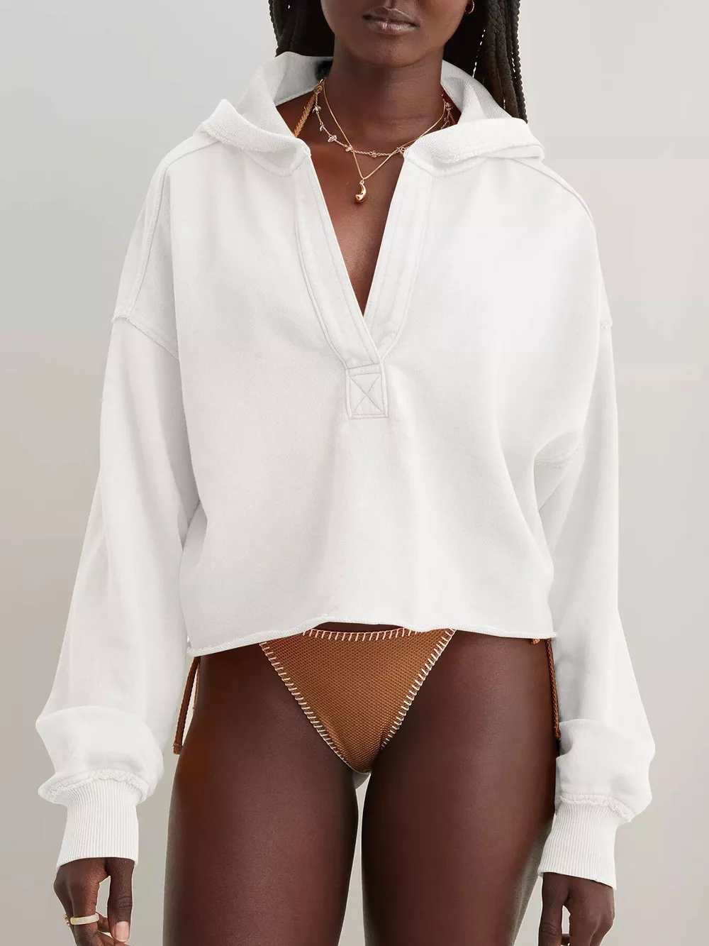 Exposed Seam Dropped Shoulder Hoodie, image 27