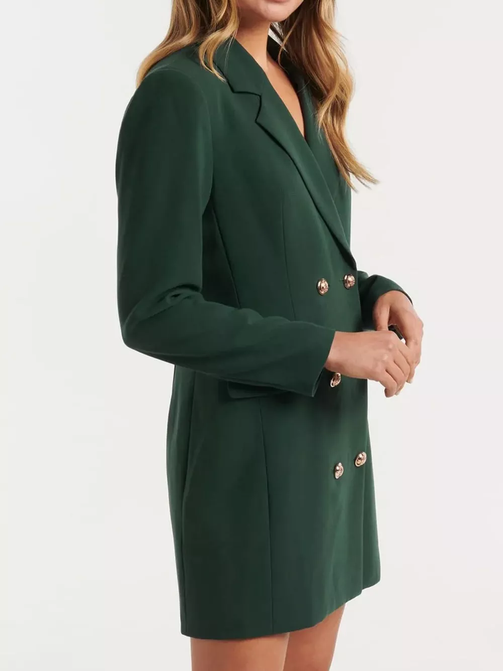 Double-Breasted Long Sleeve Blazer Dress, image 7