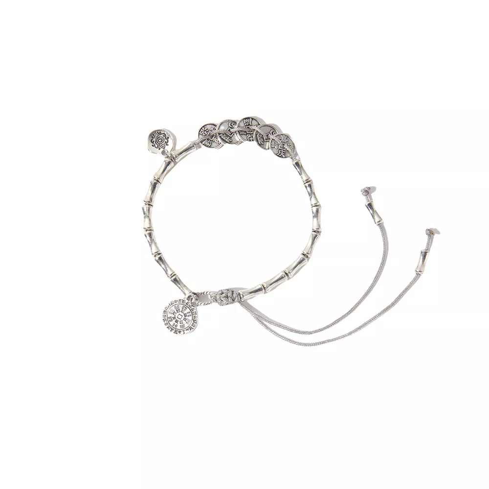 Silver Chain Adjustable Heart Charm Bracelet, image 5
