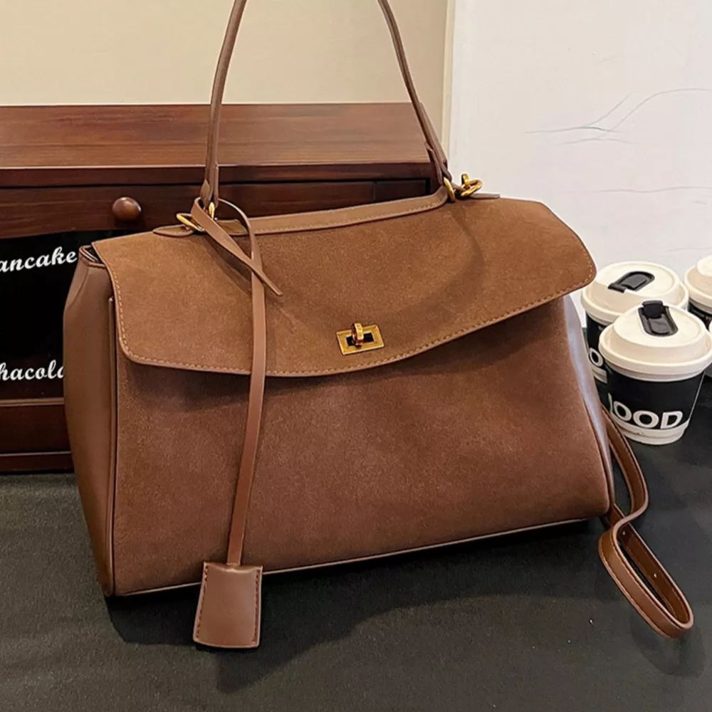 Solid Color Flap Crossbody Bag, image 5