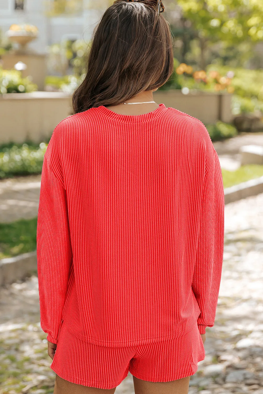 MERRY CHRISTMAS Round Neck Long Sleeve Top and Shorts Set, image 3