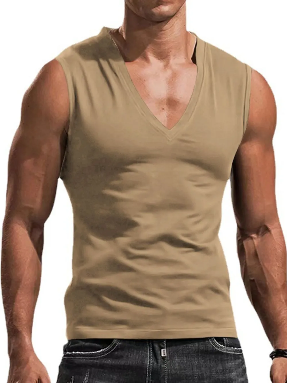Men's Plus Size V-Neck Tank, image 7