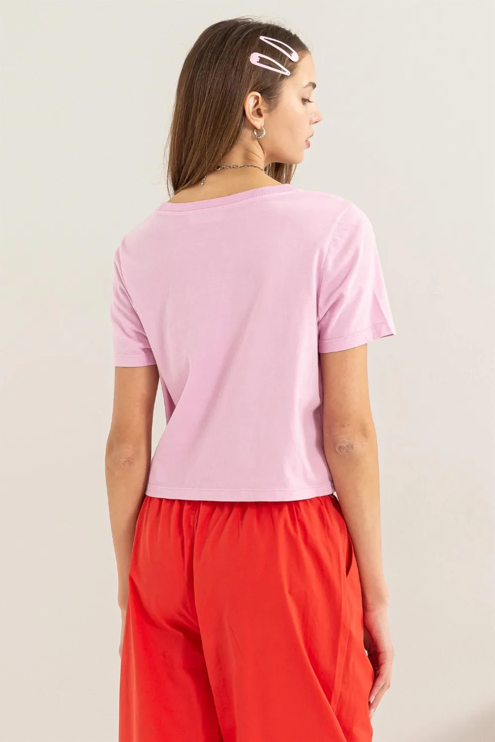 Round Neck Cropped T-Shirt, image 2