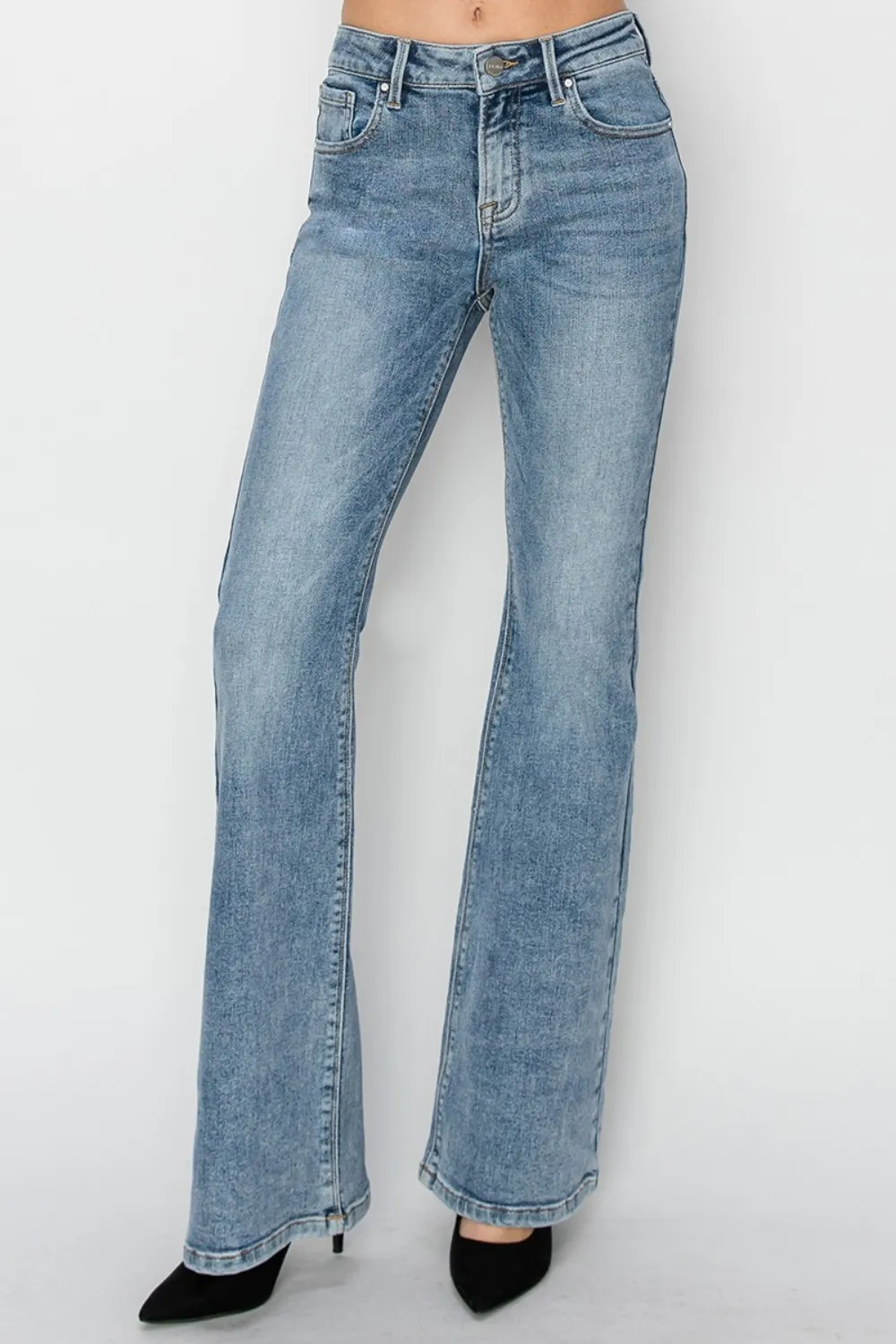 Full Size Mid Rise Bootcut Jeans, image 6