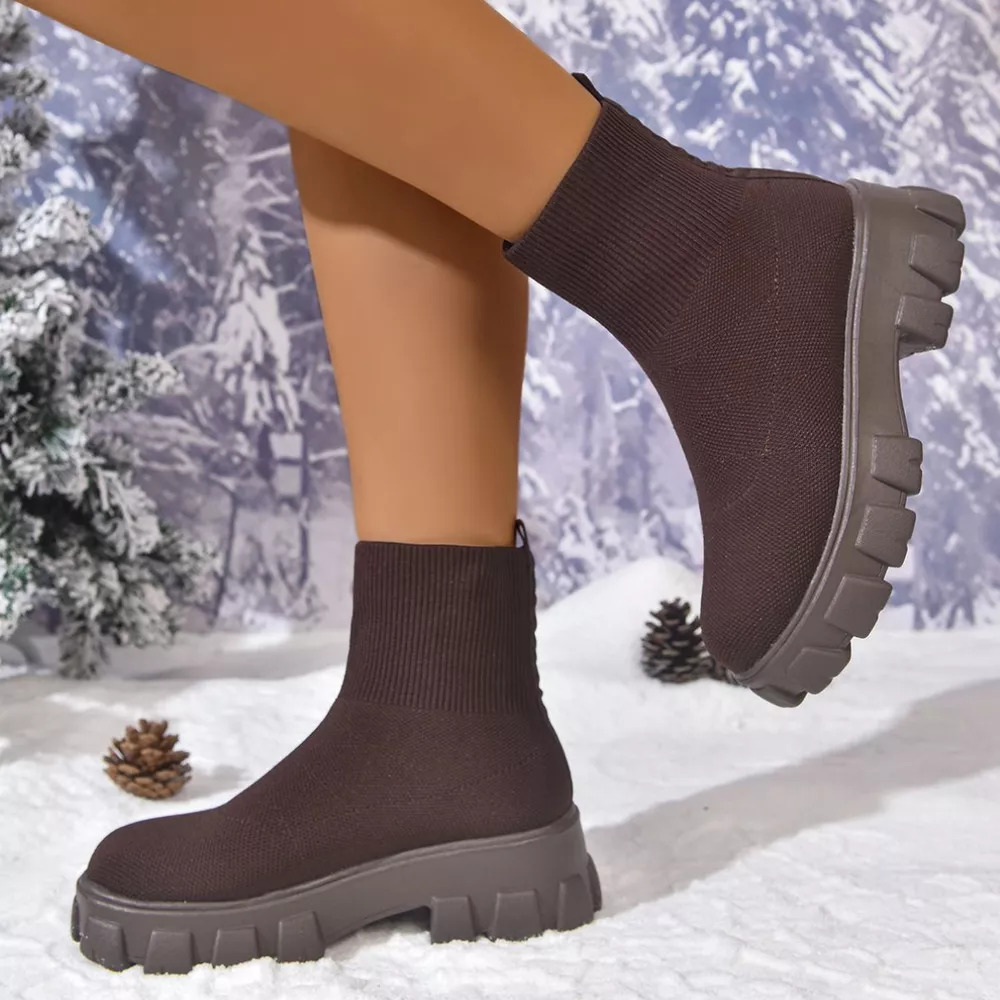 Round Toe Block Heels Boots, image 13