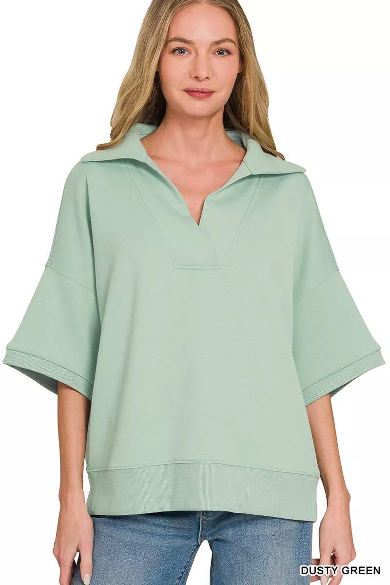 Scuba Collared Short Sleeve Pullover