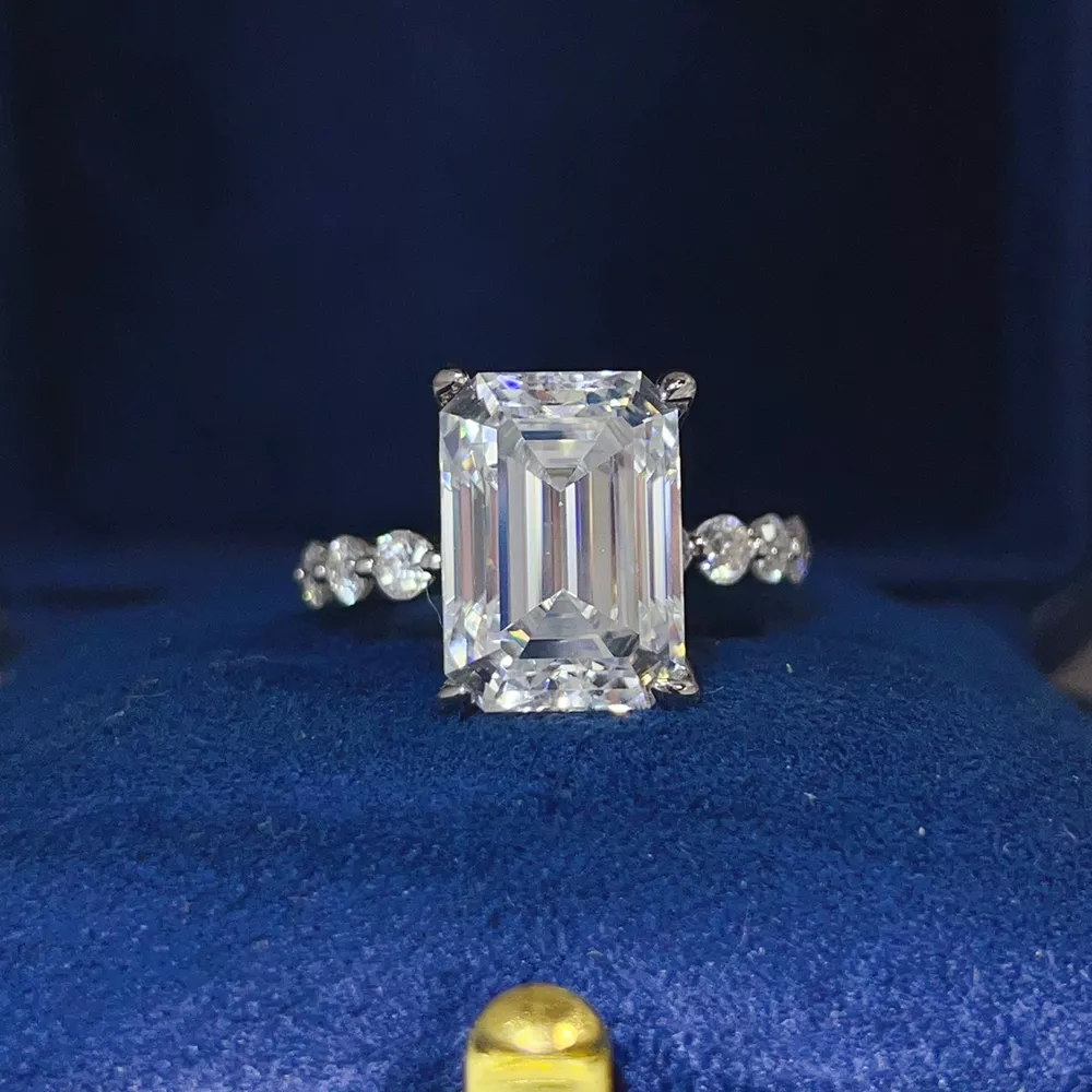 10 Carat 925 Sterling Silver Moissanite Ring, image 2