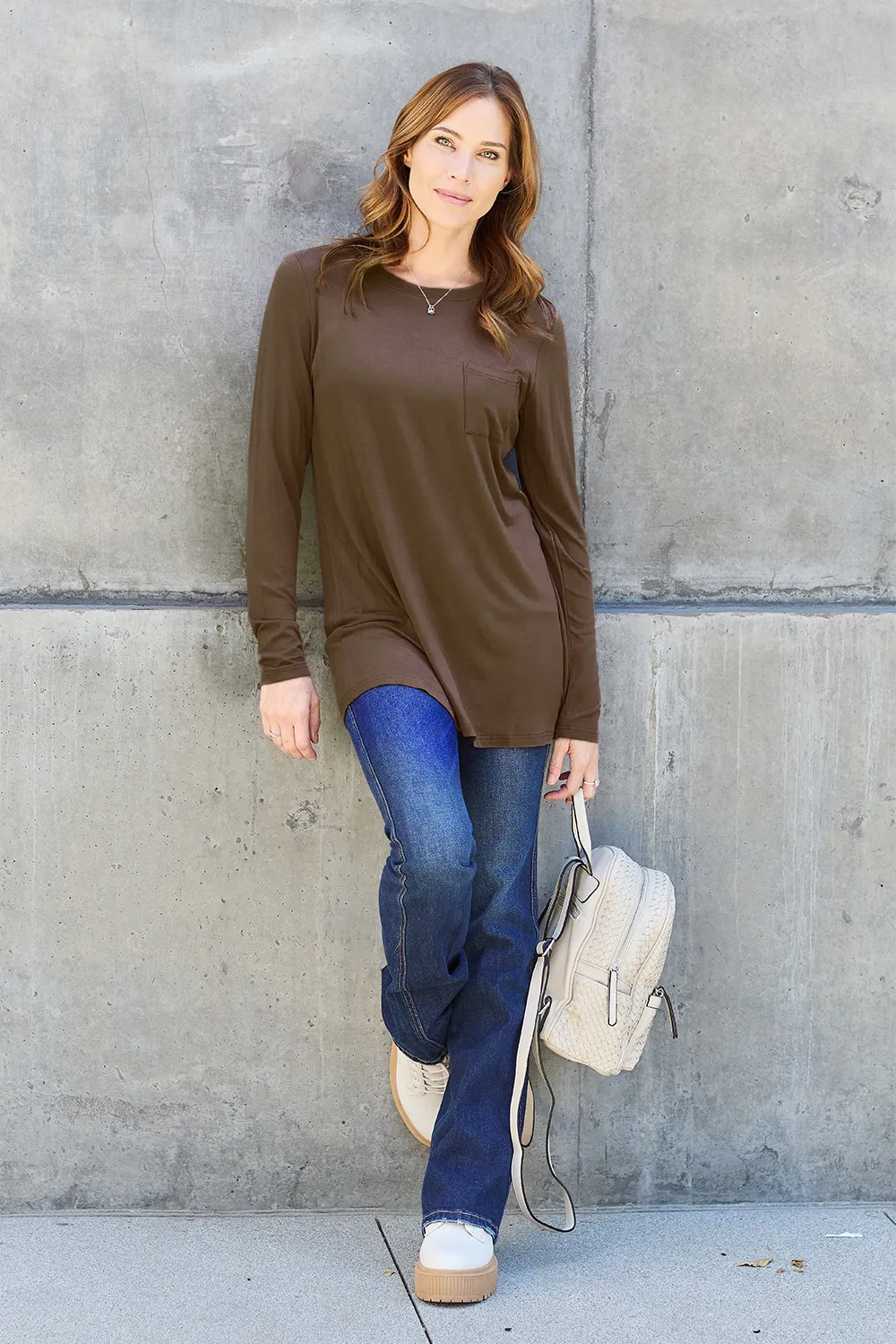 Full Size Round Neck Long Sleeve Top, image 19