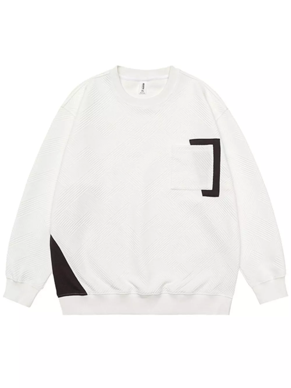 Men's Plus Size Crew Neck Sweatshirt with Pocket Detail, image 8