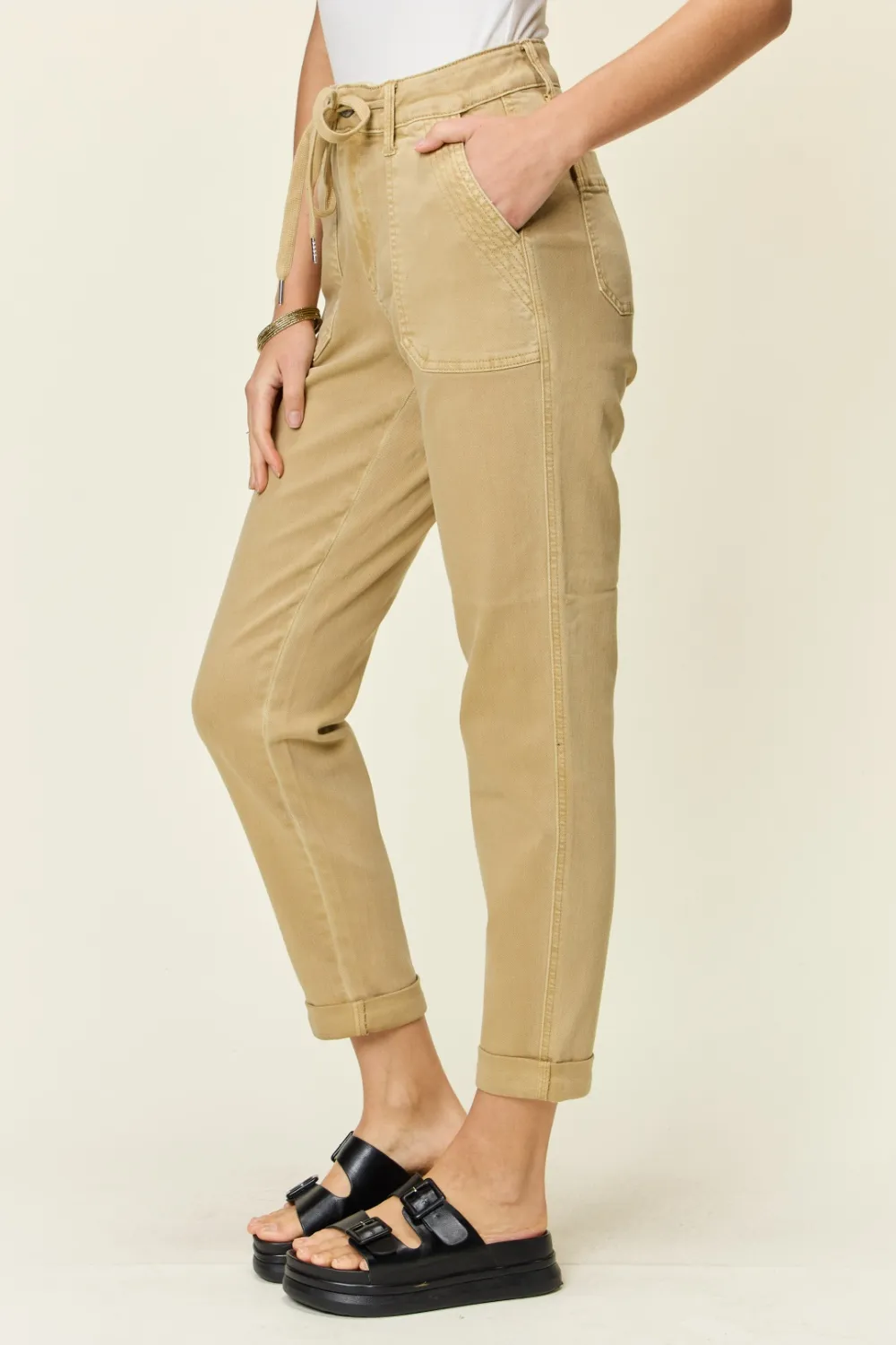 Full Size High Waist Jogger Jeans, image 5