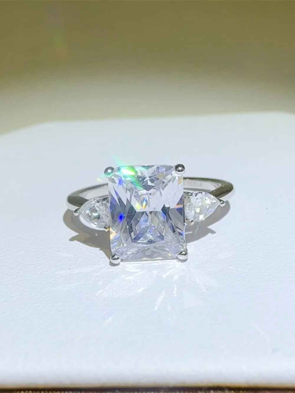 3 Carat Moissanite 925 Sterling Silver Square Shape Ring, image 5
