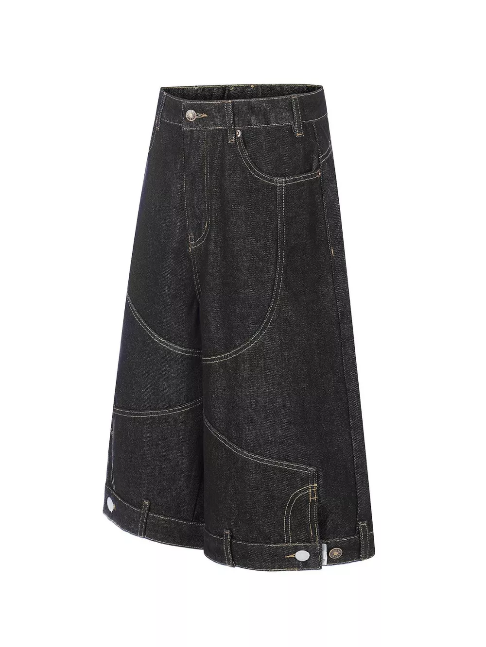 Men's Full Size High-Waisted Wide-Leg Denim Capris Plus Size, image 2