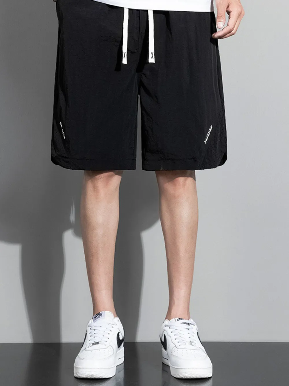 Men's Plus Size Drawstring Shorts with Pockets