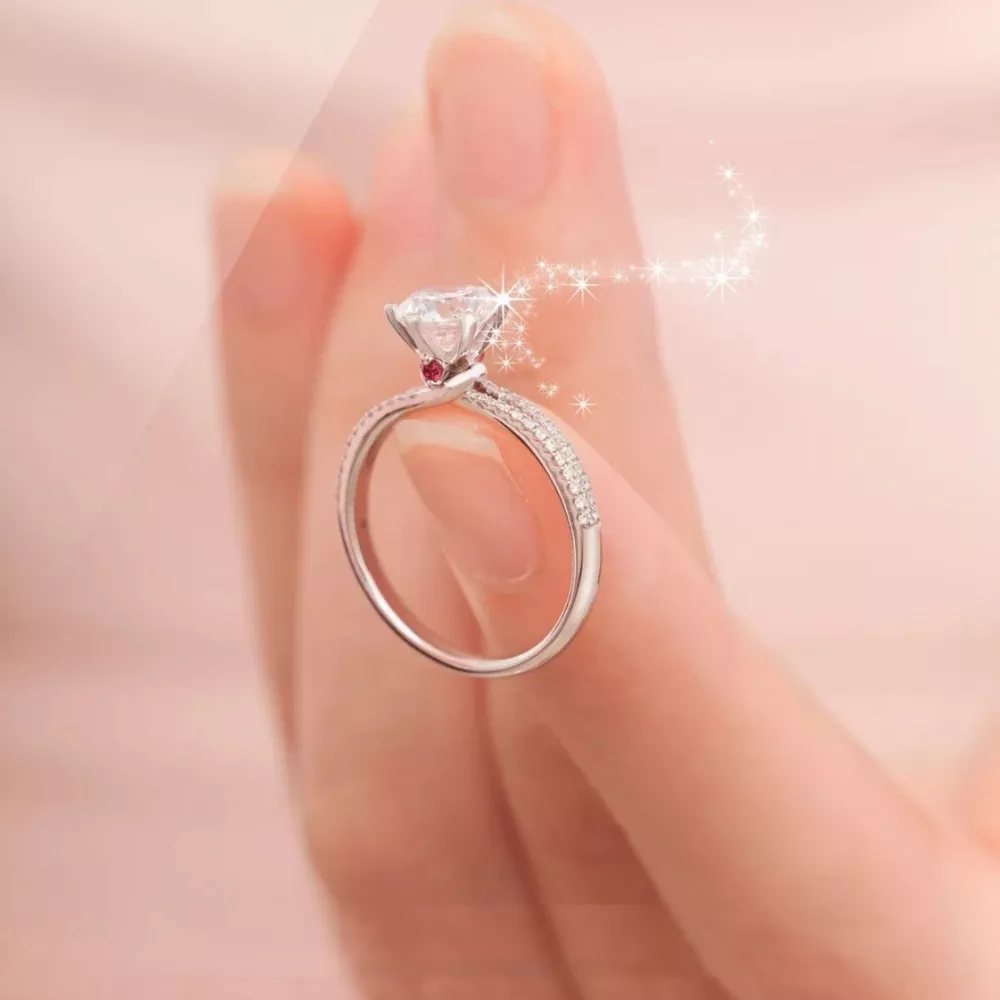 1 Carat 925 Sterling Silver Moissanite Ring, image 3