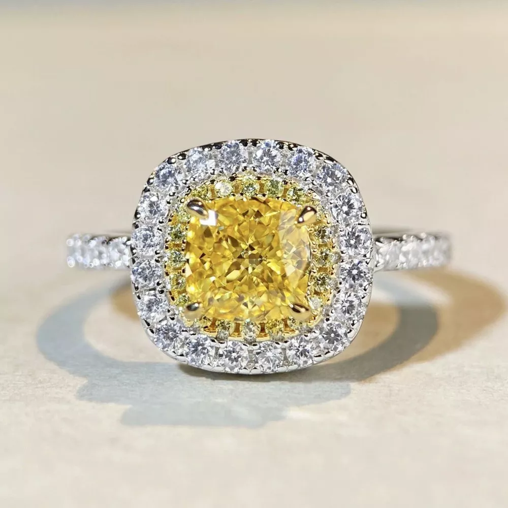 925 Sterling Silver Zircon Cushion Cut Ring, image 4