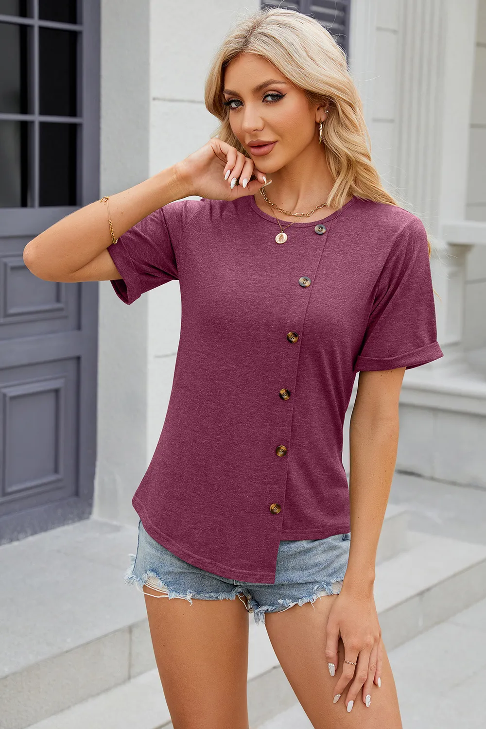 Round Neck Short Sleeve T-Shirt, image 23