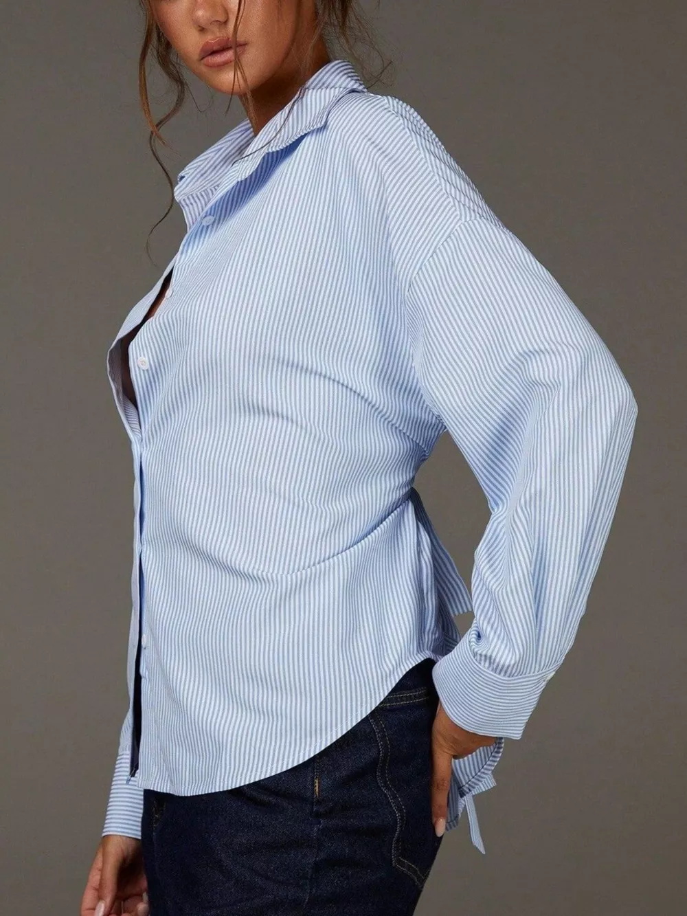 Casual Striped Button-Down Shirt, image 3