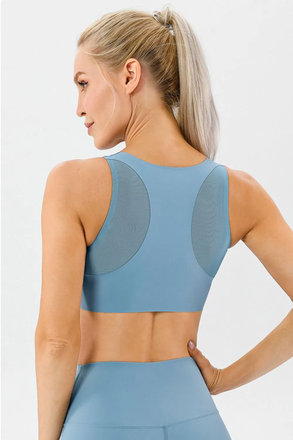 Round Neck Wide Strap Active Bra, image 8