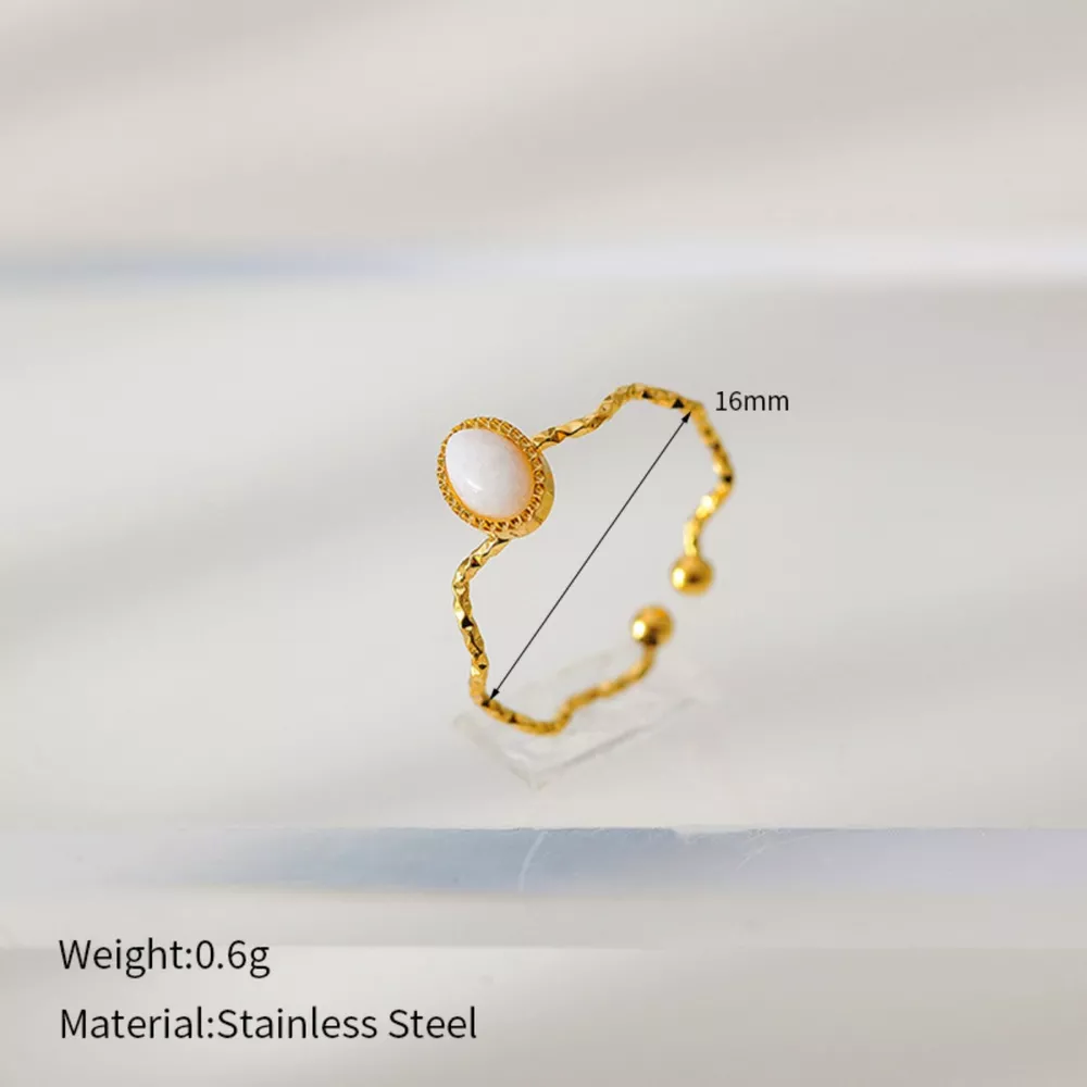 18K Gold-Plated Wave Open Ring, image 5