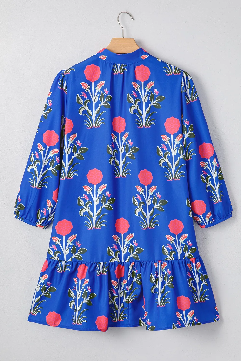 Floral Print Long Sleeve Ruffle Hem Dress, image 5