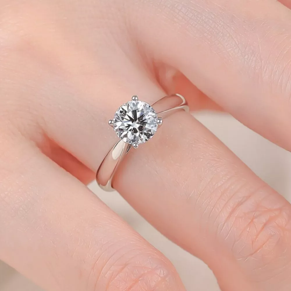 2 Carat Moissanite 925 Sterling Silver Ring, image 6