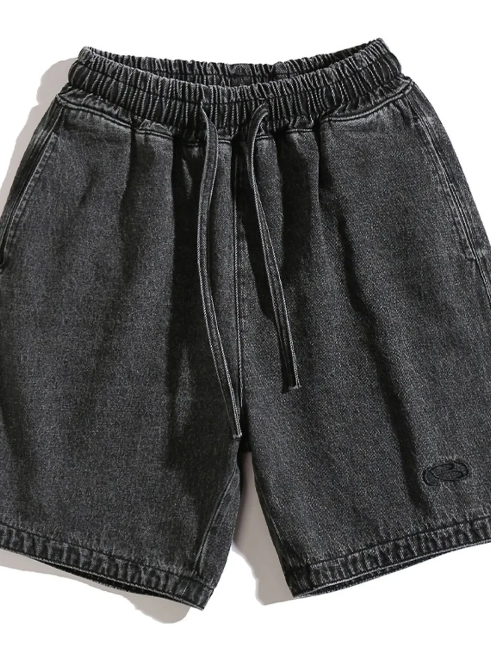 Men's Plus Size Drawstring Denim Shorts, image 7