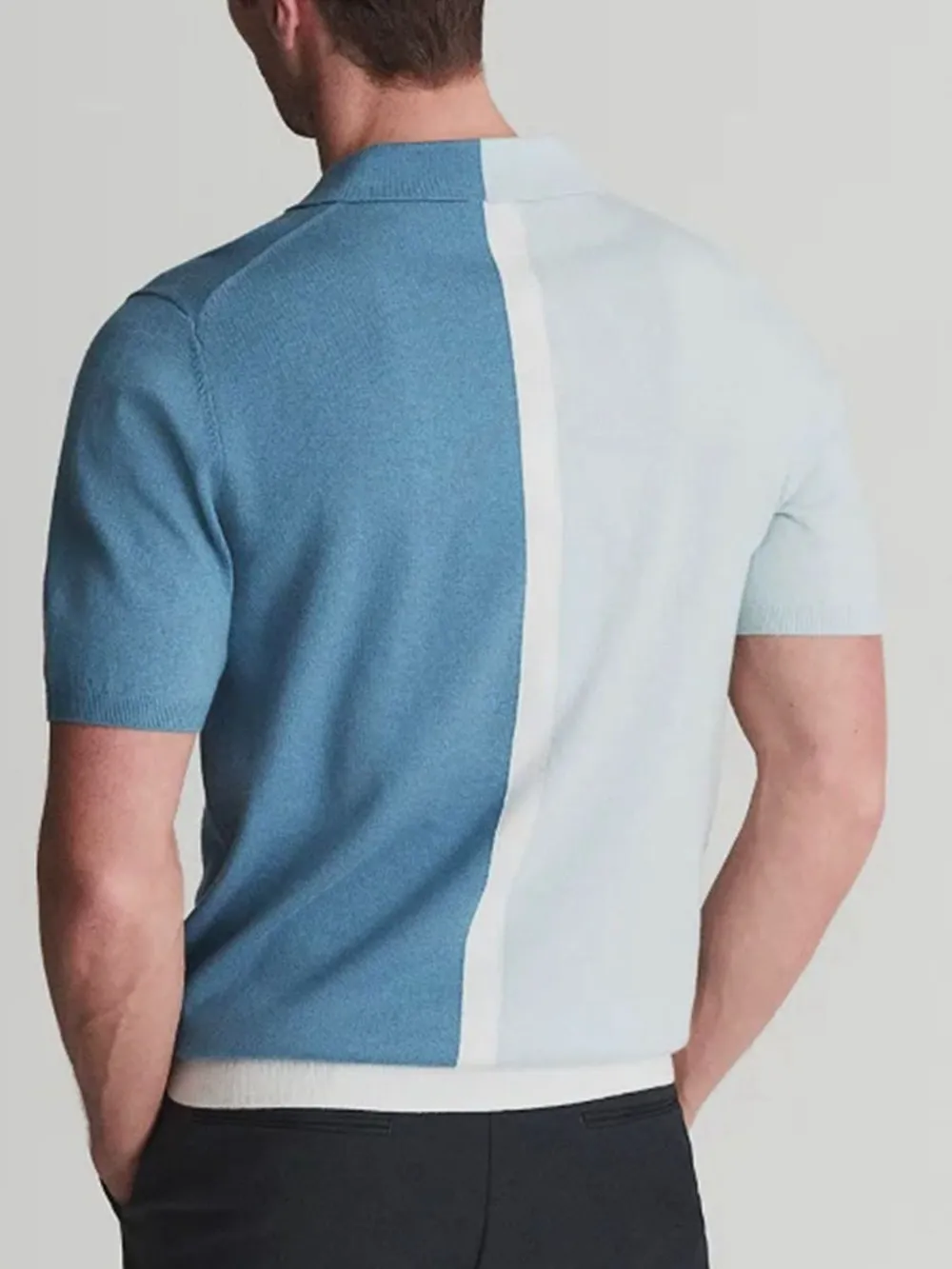 Men's Plus Size Two-Tone Short Sleeve Polo, image 3
