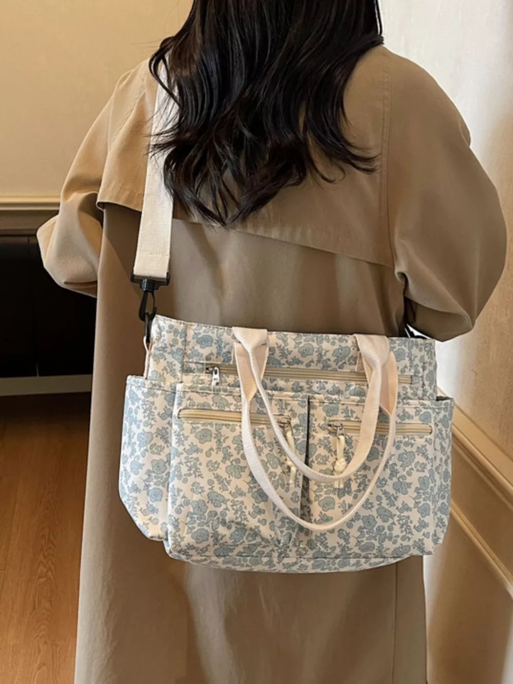 Floral Print Multi-Pocket Crossbody Bag, image 5
