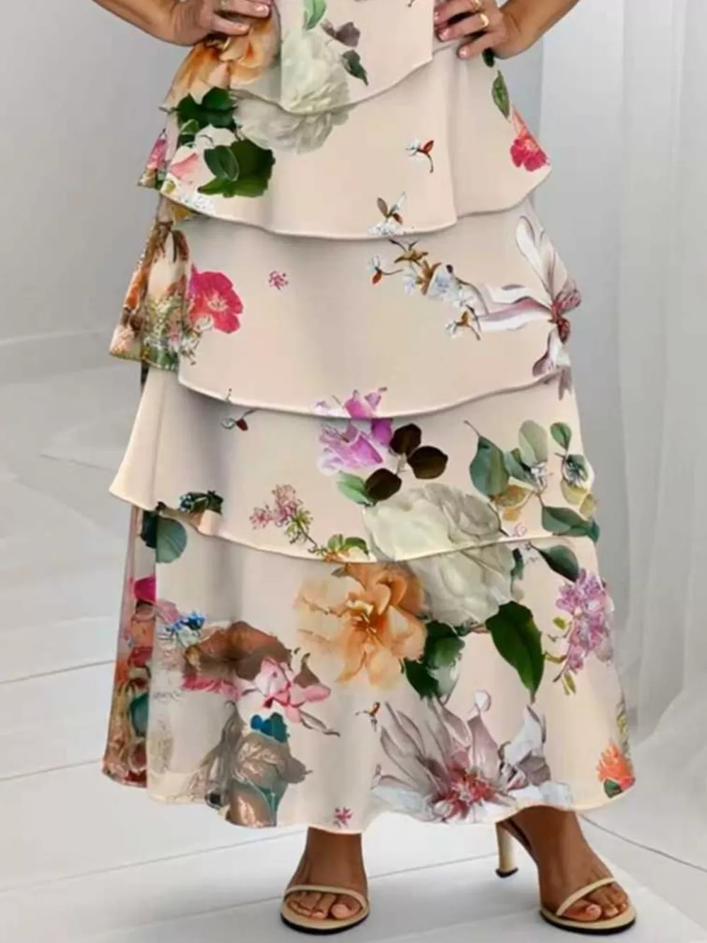 Ruffle Layered Printed Maxi Dress, image 6