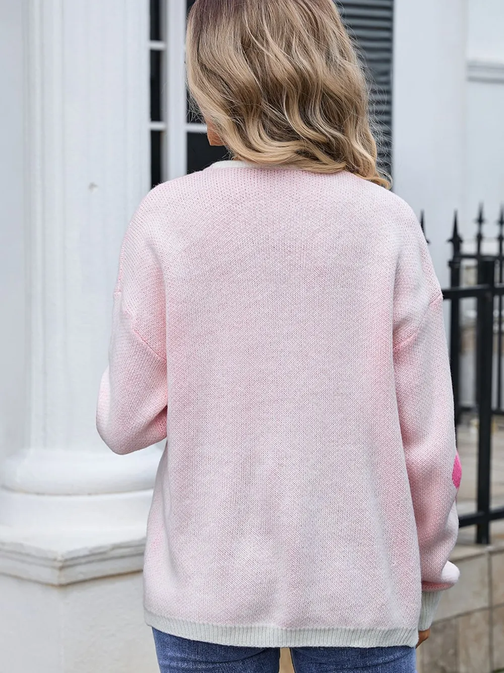 Flower Open Front Long Sleeve Cardigan, image 2