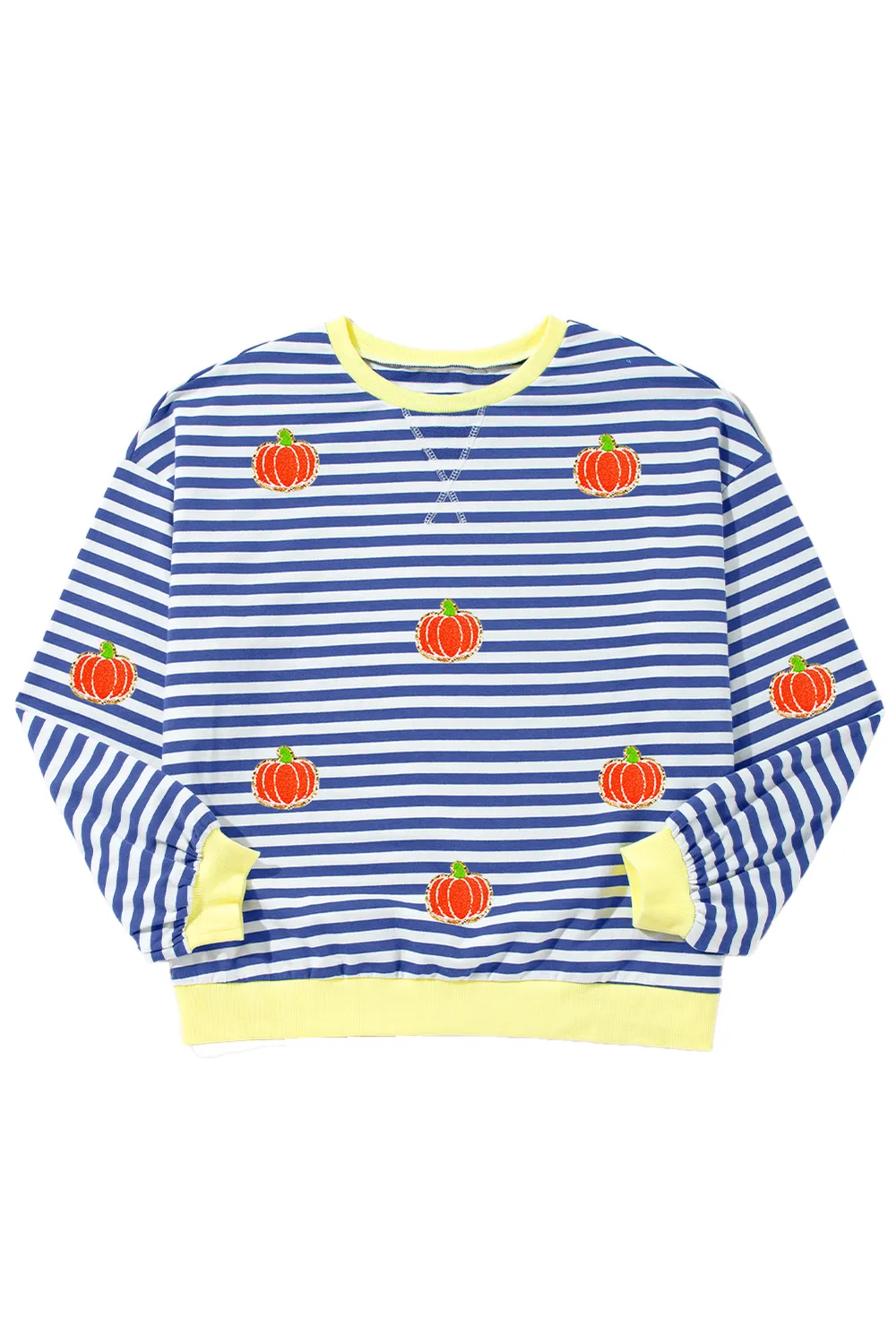 Pumpkin Striped Long Sleeve Sweatshirt, image 8
