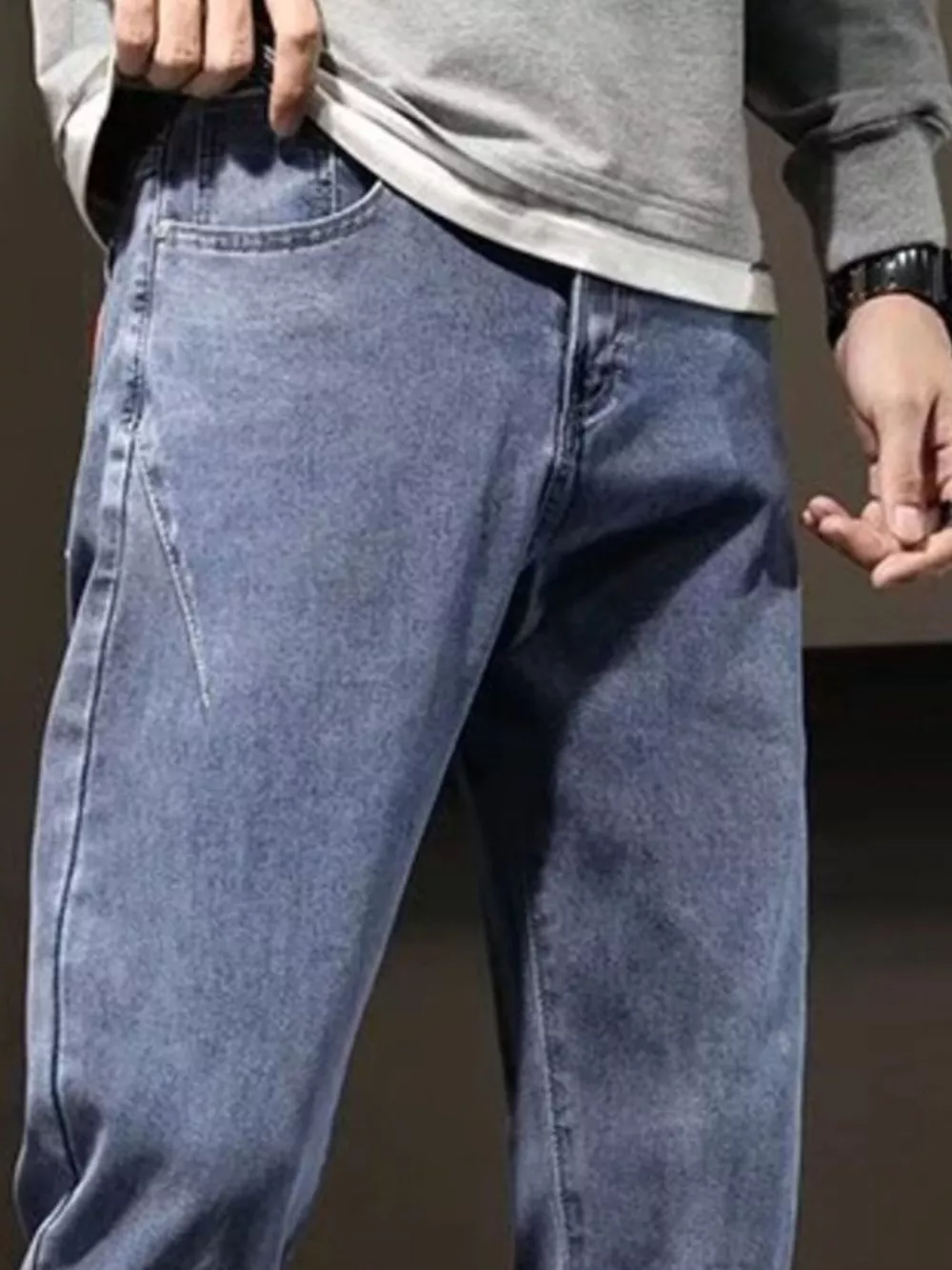 Men's Plus Size Wash Straight Leg Jeans, image 4