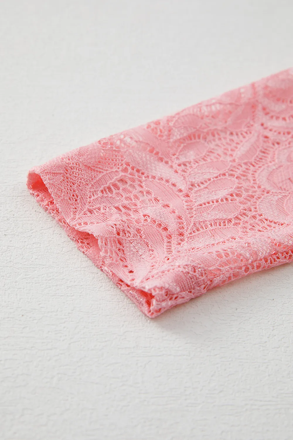 Lace Flower Round Neck Long Sleeve Top, image 5