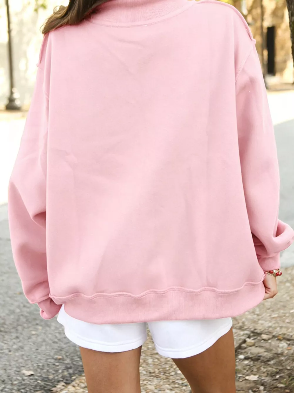 Mock Neck Dropped Shoulder Sweatshirt, image 17